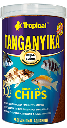TROPICAL TANGANYIKA CHIPS - wieloskładnikowy pokarm w formie wolno tonących chipsów dla pielęgnic z jeziora Tanganika