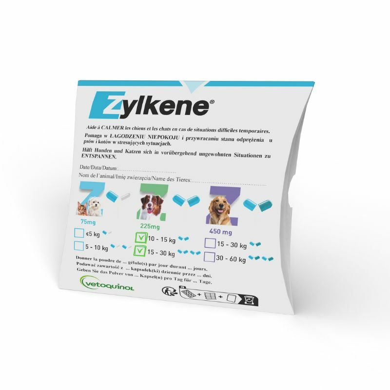 ZYLKENE 225mg – środek uspokajający dla psów o wadze 10-30kg, 10 kapsułek