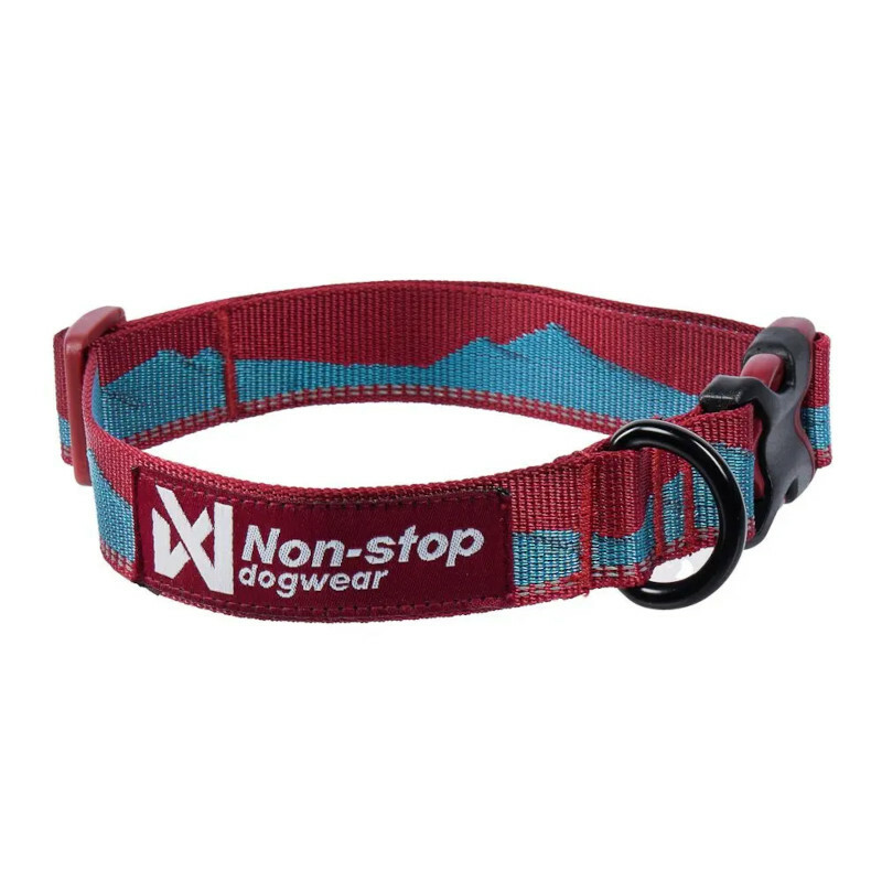 Non-Stop Dogwear Trail quest - Regulowana i lekka obroża dla psa turkus/wino