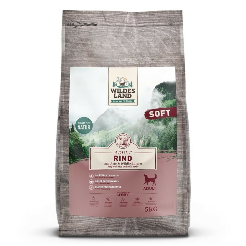 WILDES LAND DOG Soft Rind - Monobiałkowa półwilgotna karma dla psa z wołowiną, 5kg