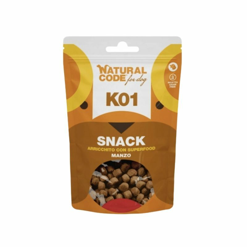 Natural Code Dog Snack K01 - przysmaki dla psa, wołowina, 120g