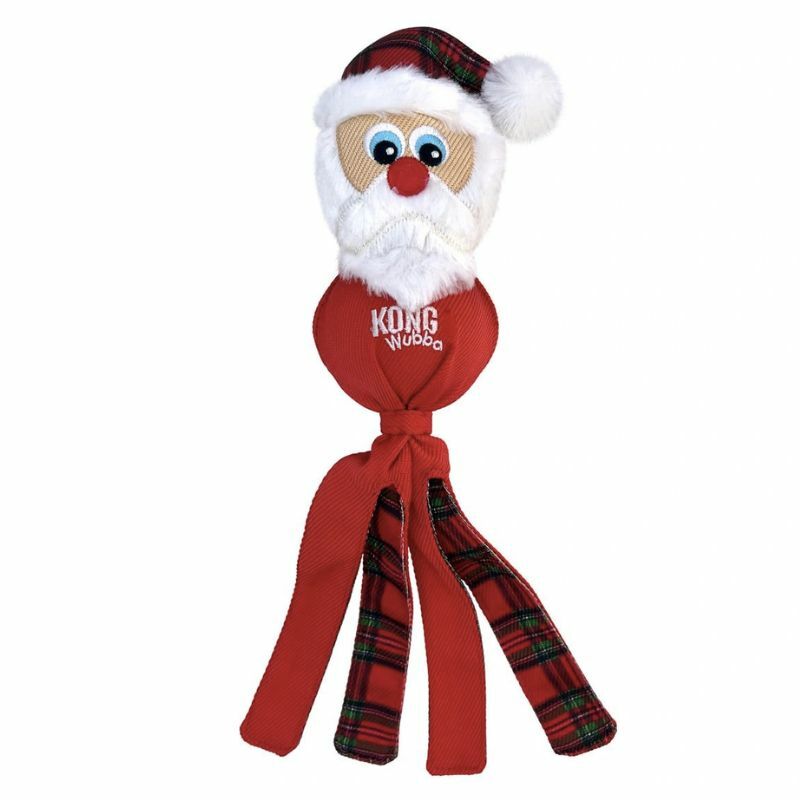 KONG HOLIDAY WUBBA - piłka, świąteczne wzory - zabawka dla psa, 40 cm