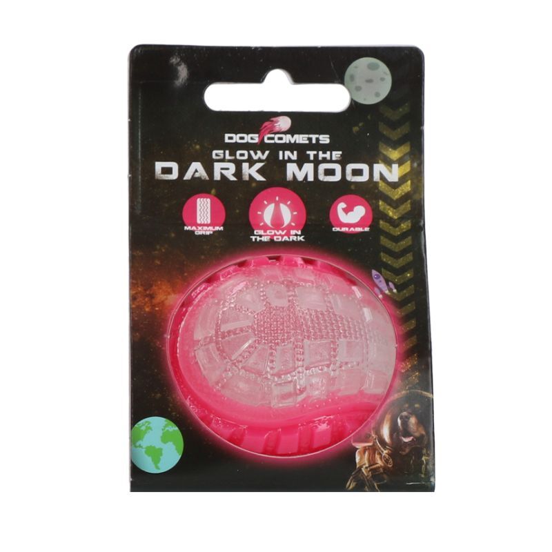 Dog Comets Glow in the Dark Moon – świecąca piłka dla psa - różowa