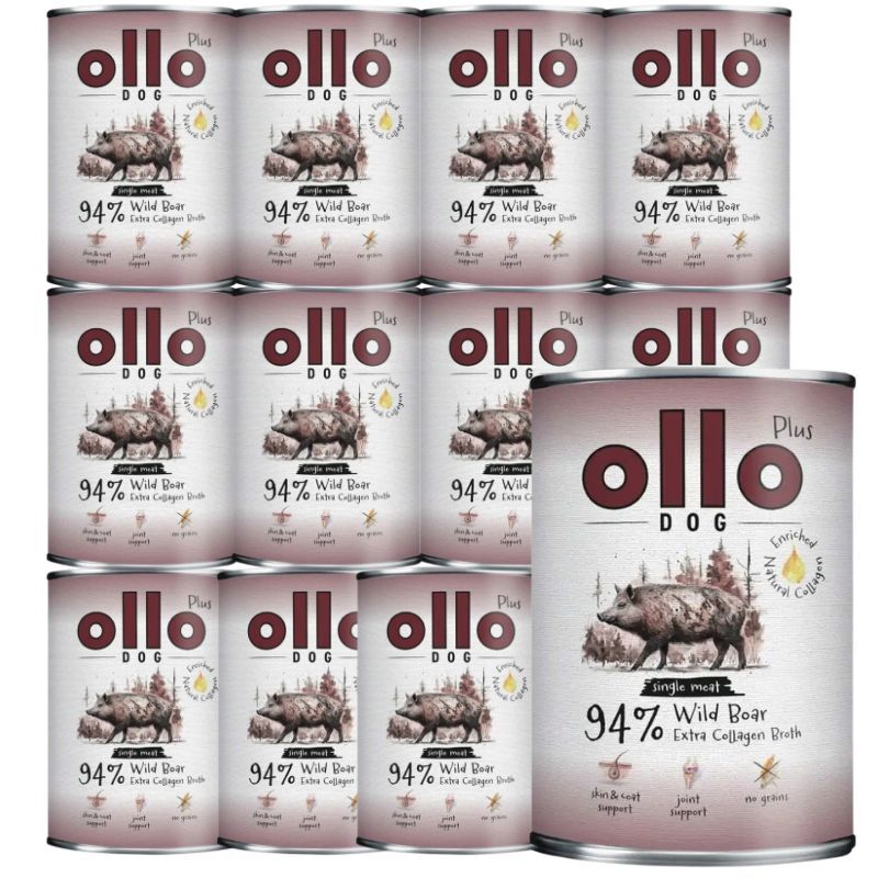 Ollo Kolagen Dzik PAKIET 12x400g - mokra karma dla psów