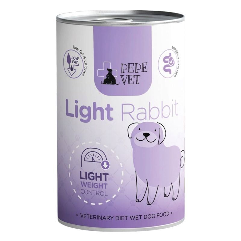 PEPE Vet Light - królik - mokra karma dla psów z problemami z nadwagą - 400g