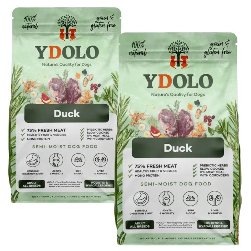 YDOLO Duck 2 x 2,5kg – półwilgotna karma dla psów dorosłych z kaczką