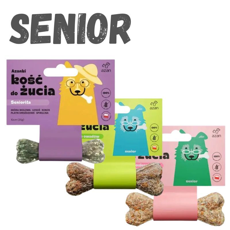 AZANKI Mix Kości do żucia dla Seniora - Zestaw 3szt