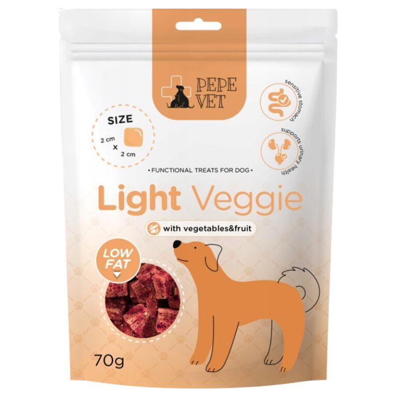 PEPE VET Light Veggie - wegetariańskie przysmaki dla psów z nadwagą - 70 g
