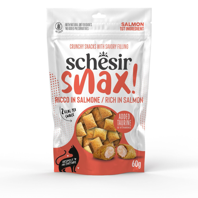 SCHESIR Snax łosoś - przysmak z nadzieniem, dla kota, 60g