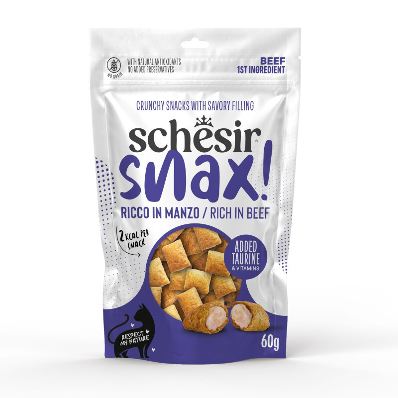 SCHESIR Snax wołowina - przysmak z nadzieniem, dla kota, 60g