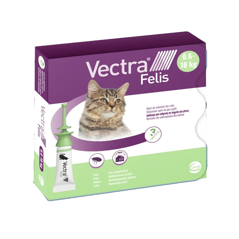Vectra Felis Krople na Pchły dla Kotów, 3 Pipetki