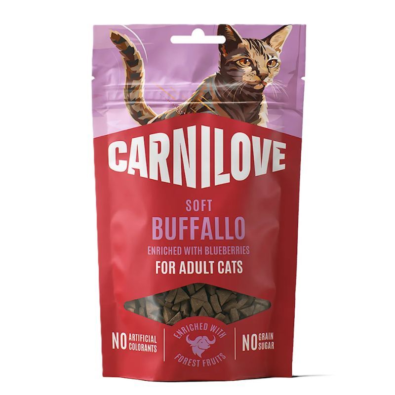 CARNILOVE CAT Soft Snack - miękkie przysmaki dla kotów - BAWÓŁ I JAGODY - 50g