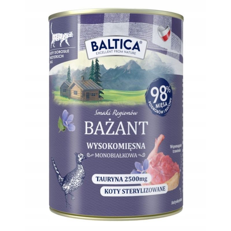 BALTICA Smaki regionów - bażant - karma mokra dla kota, 400 g