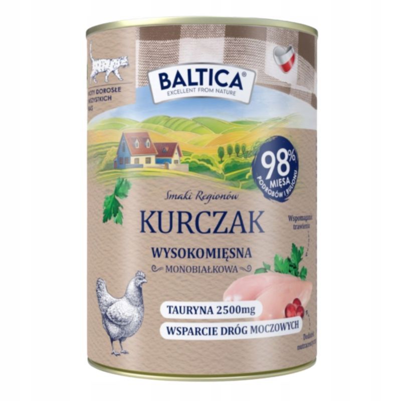 BALTICA Smaki regionów - kurczak - karma mokra dla kota, 400 g