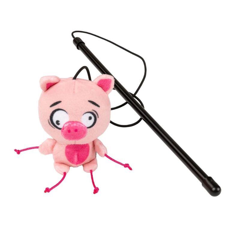 FUZZYARD Świnia Snoop Hogg - Wędka dla kota - 60 cm