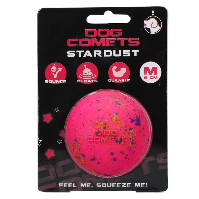 DOG COMETS PINK M - Wytrzymała piłka z naturalnej gumy dla psa