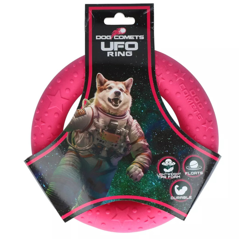 DOG COMETS UFO RING ROZE - Wytrzymały ring do aportowania dla psa
