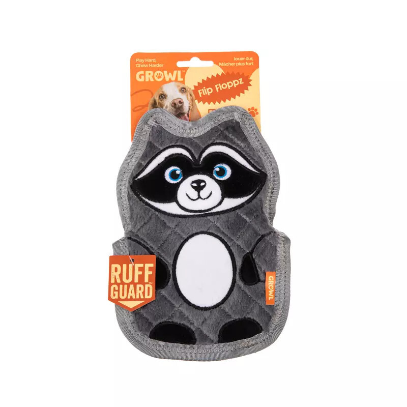 GROWL FLIP FLOPPZ RACCOON GRAY - Wytrzymała zabawka dla psa