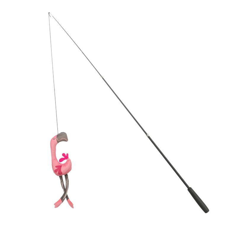 TRIXIE Teleskopowa wędka - zabawka dla kota - 42–106 cm - Flaming