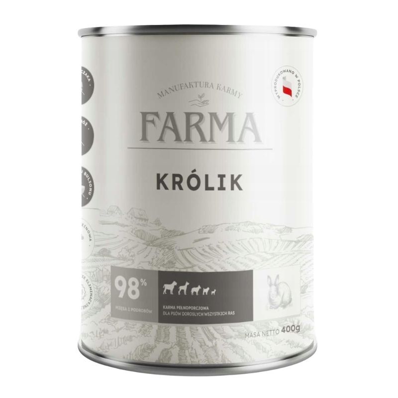 FARMA Select - Królik – mokra karma dla psów, 400 g