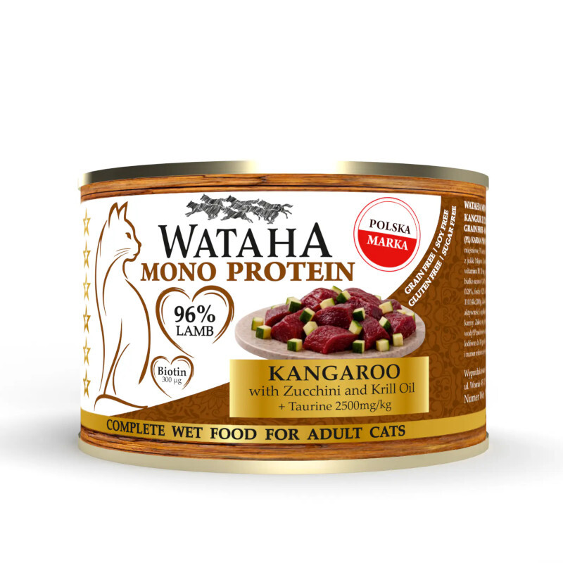 WATAHA ADULT CAT MONO 96% KANGUR CUKINIA - mokra karma dla kota