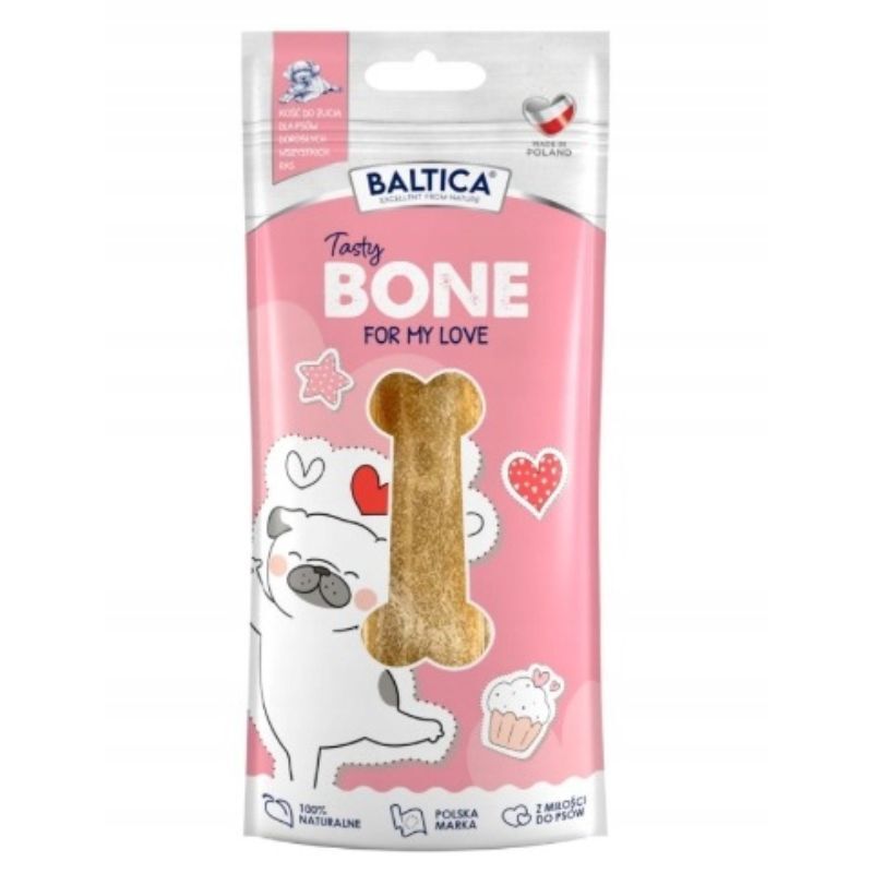 Baltica Tasty Bone For My Love Kość ze Żwaczem – Naturalny gryzak dla psa – 12 cm (1 szt.)