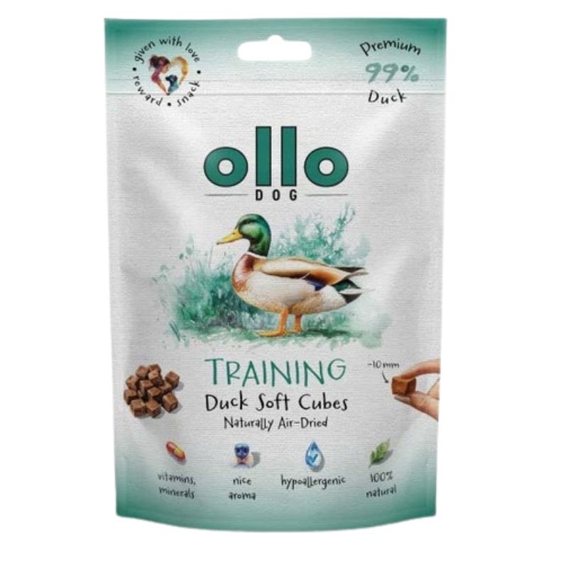 Ollo Air-Dried Training duck Soft Cubes – przysmaki treningowe dla psa, z kaczki - 80 g