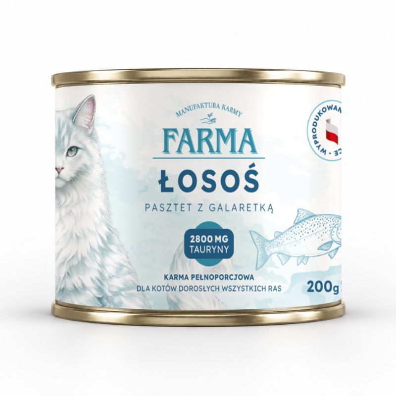 Farma - monobiałkowa karma mokra dla kota z łososiem - 200 g