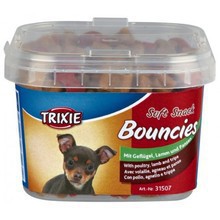 Trixie Soft Snack Bouncies- mini kosteczki z drobiem, jagnięciną i flakami (żwaczami), zamykane opakowanie 140g