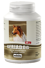 Mikita GeriaDog - karma uzupełniająca dla psów osłabionych wiekiem, chorobą lub stresem, 50 tabletek