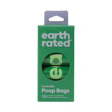 EARTH RATED PoopBags - woreczki na psie kupy, zestaw 8 rolek x 15szt ZAPACH LAWENDY!