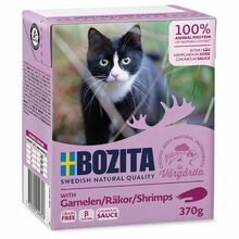 Bozita Shrimps- karma dla kota z krewetkami w sosie, karton 370g Zawartość mięsa 93 %!