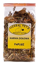 Herbal Pets PAPUGI- karma ziołowa uzupełniająca dla papug: nimf, papug kozich, rozelli, papużek falistych, żako, kakadu, aleksandrett 40g