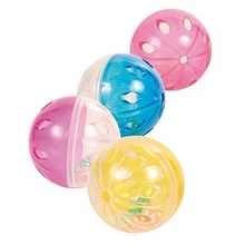 Trixie 4 kolorowe piłeczki z dzwonkiem, zestaw zabawek dla kotów