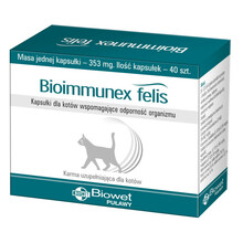 BIOWET Bioimmunex Felis - tabletki wzmacniające odporność dla kotów, 40 kapsułek