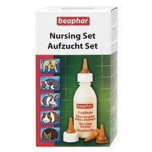 Beaphar Nursing Set - zestaw do karmienia młodych zwierząt, butelka + smoczki