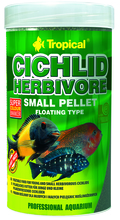 TROPICAL Cichlid Herbivore Small Pellet - roślinny pokarm dla młodych i małych pielęgnic roślinożernych, wiadro 5L, 10L