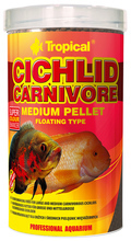 TROPICAL CICHLID CARNIVORE MEDIUM PELLET - wybarwiający pokarm w formie pływającego granulatu dla średnich i dużych pielęgnic