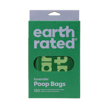 EARTH RATED PoopBags - Reklamówki na psie kupy, zestaw 120 worków z uchwytami ZAPACH LAWENDY!