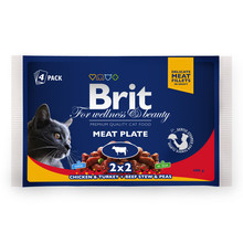 BRIT Premium Meat Plate - karma dla kotów, mięsny multipack 400g