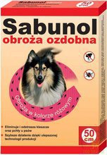 Sabunol - obroża przeciw kleszczom i pchłom dla psów, kolor różowy