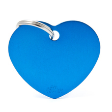 MY FAMILY Heart Blue - aluminiowa adresówka dla psa