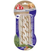 8in1 Delights Beef Twisted Sticks - pałeczki do żucia dla psa z wołowiną, 55g