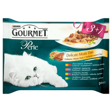 Purina Gourmet Perle Delikatny Mięsny Duet - karma dla kota, 3+1