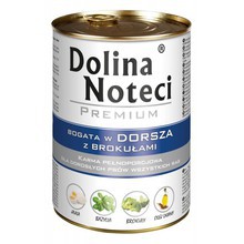 DOLINA NOTECI Dorsz z Brokułami - mokra karma dla psów dorosłych, 400g i 800g