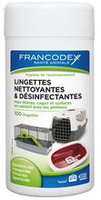 FRANCODEX - Chusteczki czyszcząco-dezynfekujące do kuwet, klatek i  transporterów, 100szt
