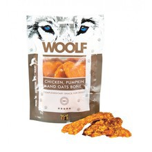 Woolf Large Chicken, Pumpkin and Oats Bone - przysmak dla psów z kurczakiem, dynią i owsem w 100% naturalny, 100g