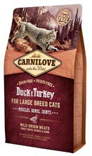 CARNILOVE CAT DUCK & TURKEY FOR LARGE BREED - kaczka i indyk - pełnoporcjowa karma sucha dla kotów, 400g, 2kg lub 6kg