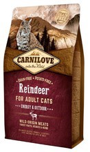 CARNILOVE CAT REINDEER ENERGY & OUTDOOR - renifer - pełnoporcjowa karma sucha dla kotów, 400g, 2kg lub 6kg