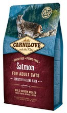 CARNILOVE CAT SALMON SENSITIVE & LONG HAIR - łosoś - pełnoporcjowa karma sucha dla kotów, 400g, 2kg lub 6kg